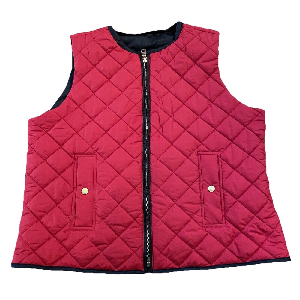 Lauren Ralph Lauren LRL Equestrian Reversible Puffer Vest Size L? Black Red Rare